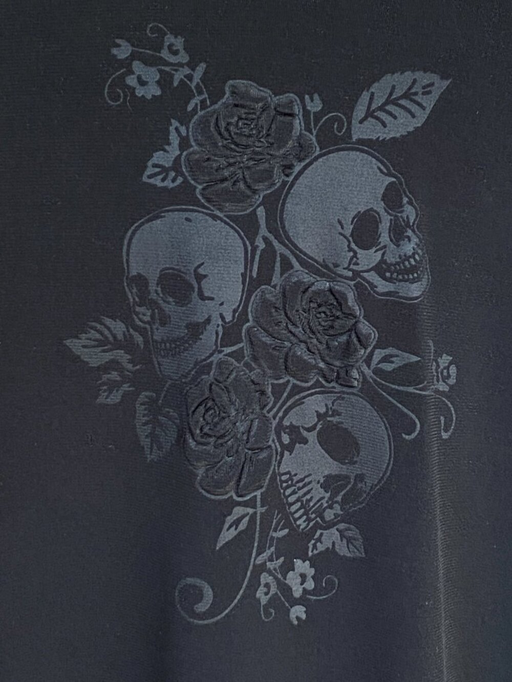 Hot Topic Black Skull Rose Burnout Print Fringe Kimono Cardigan Whimsigoth-XL - Picture 2 of 9